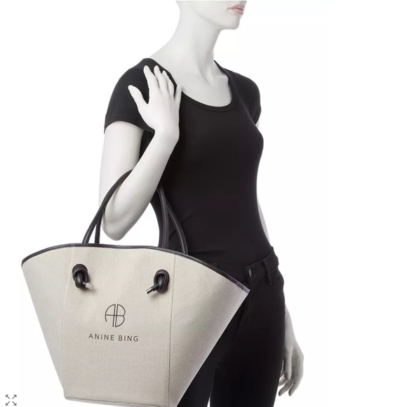 ANINE BING Taylin Linen Tote Bag - Picture 4 of 4
